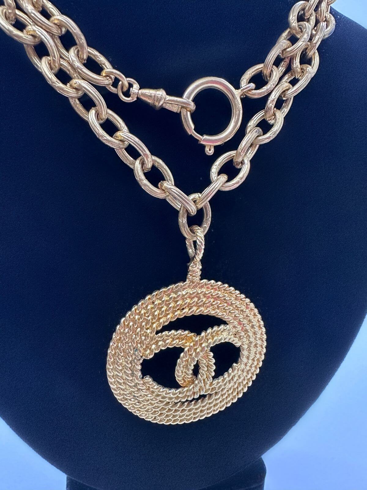 Louise Row Studio featuring Vintage Chanel medallion gold necklace on fixture