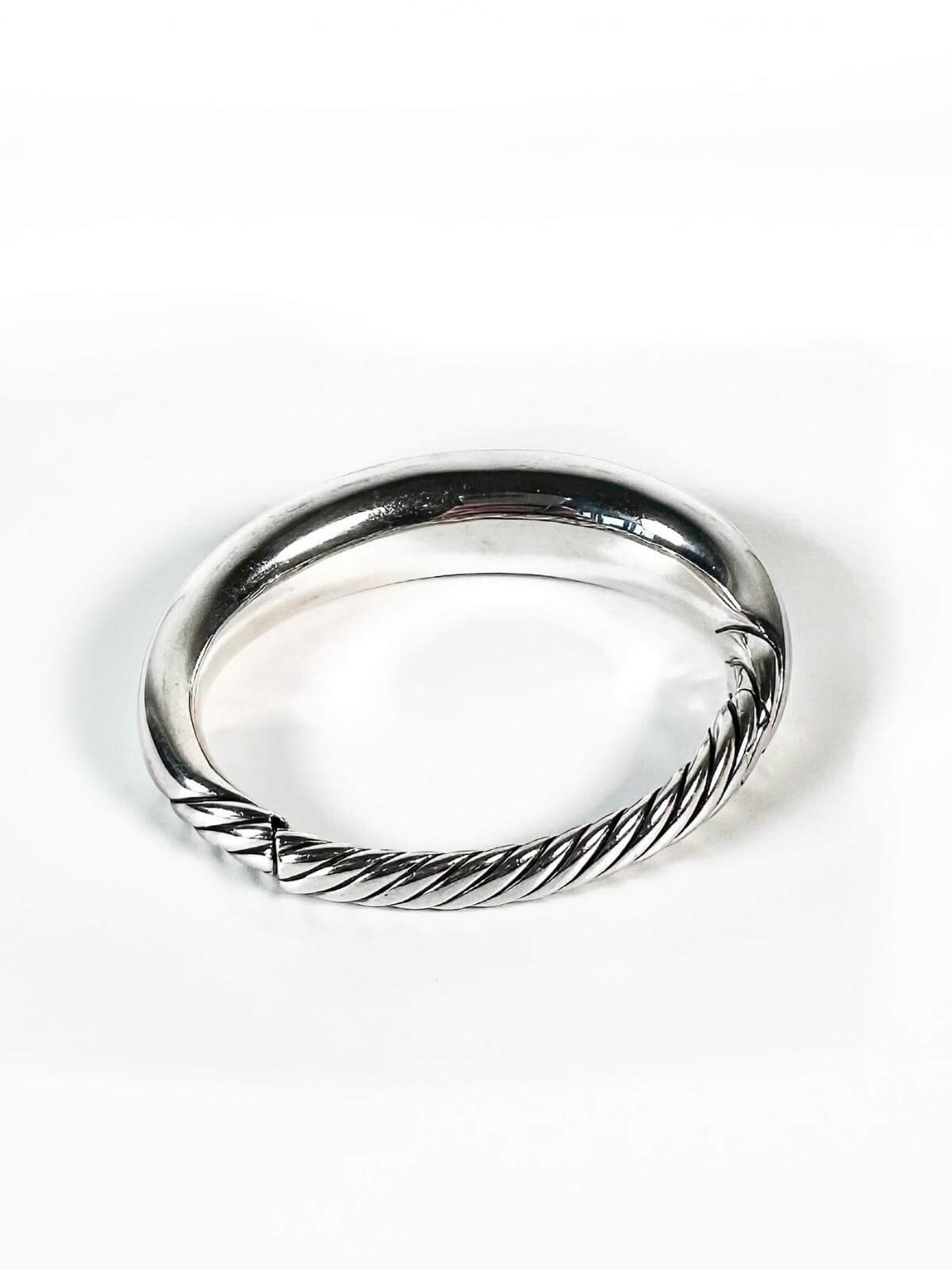 DY Silver Bangle on white background