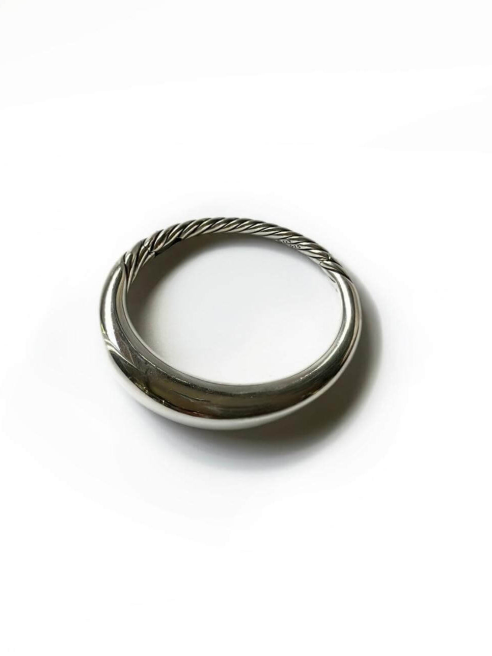 DY Silver Bangle on white background