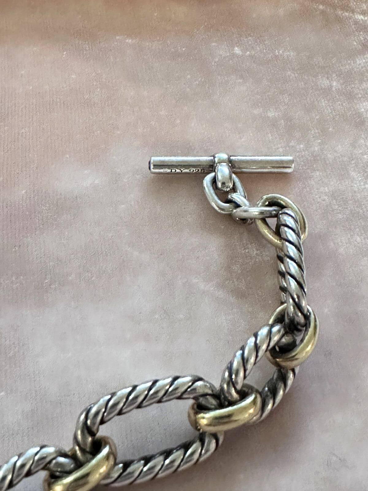 David Yurman gold and silver toggle bracelet signature