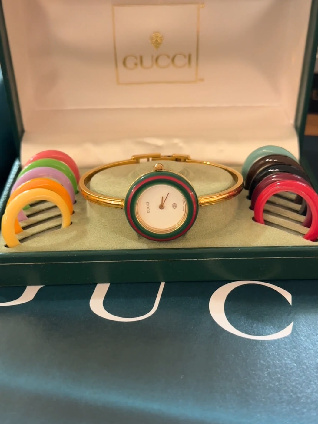 Louise Row featuring vintage Gucci 1100 watch in original box