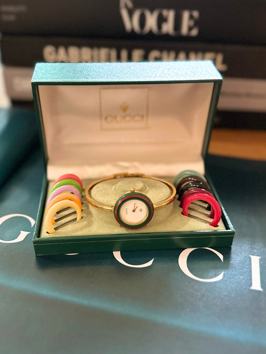 Louise Row featuring vintage Gucci 1100 watch in original box