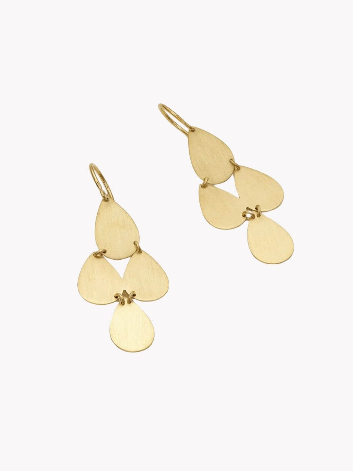Louise Row Studio featuring Irene Neuwirth gold drop earrings on white background.