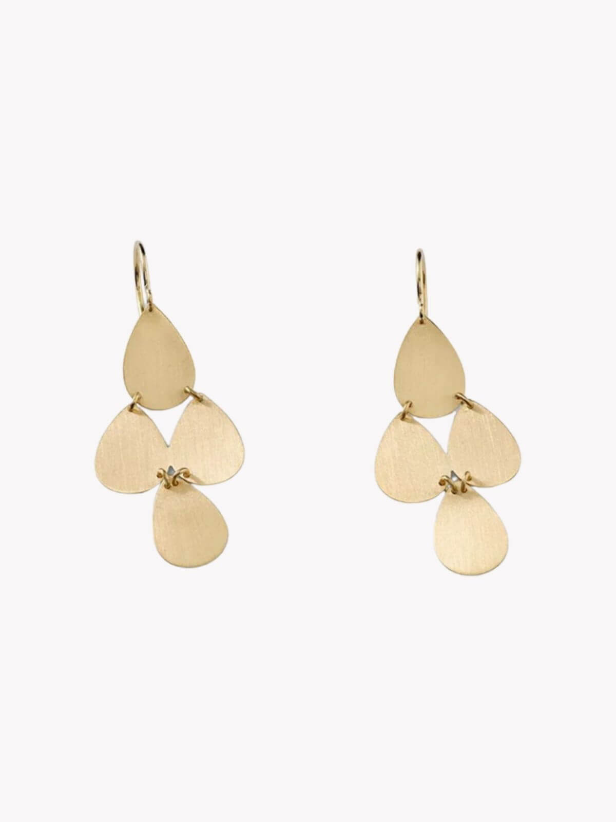 Louise Row Studio featuring Irene Neuwirth gold drop earrings on white background.