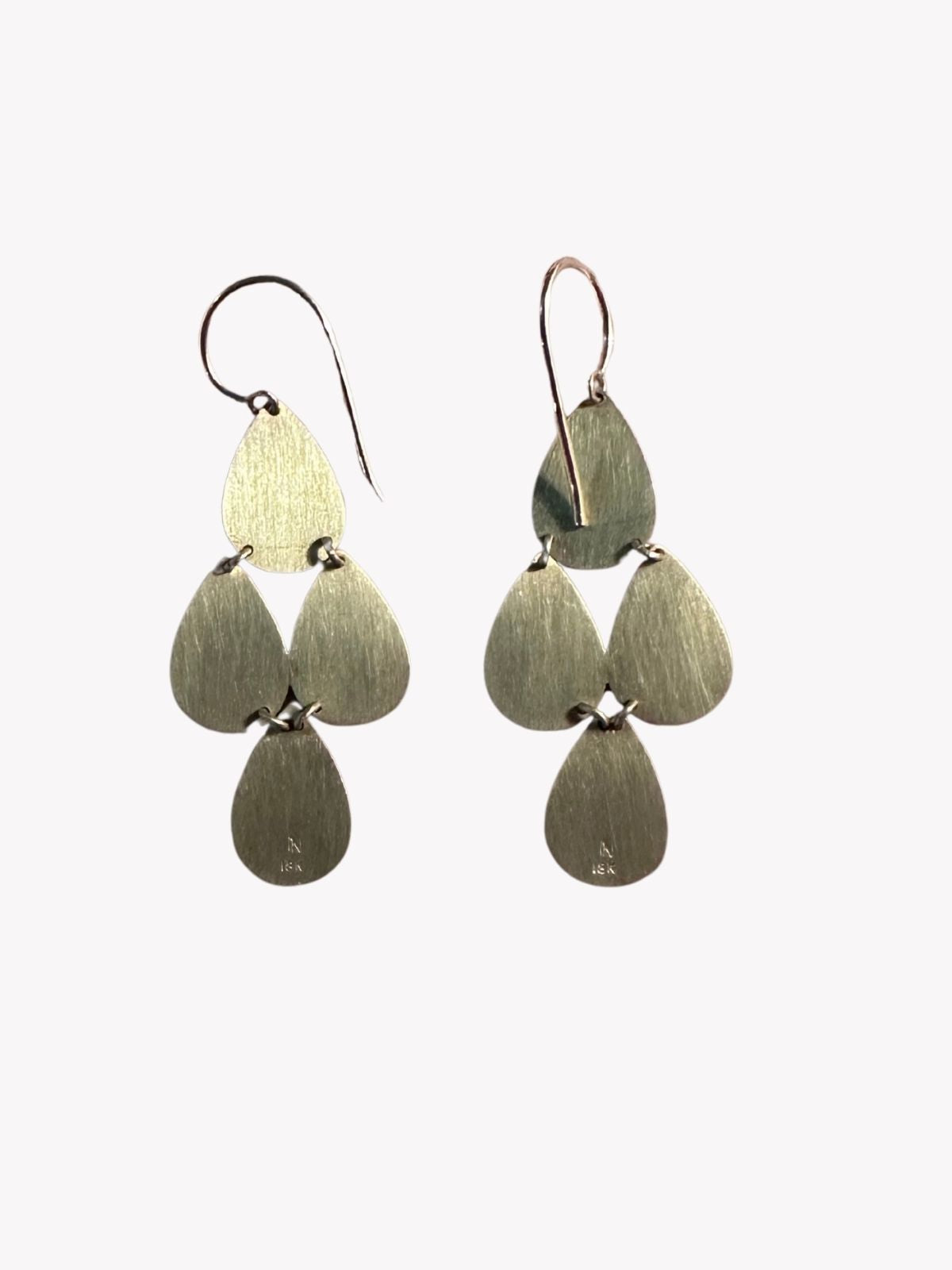 Louise Row Studio featuring Irene Neuwirth gold drop earrings on white background.