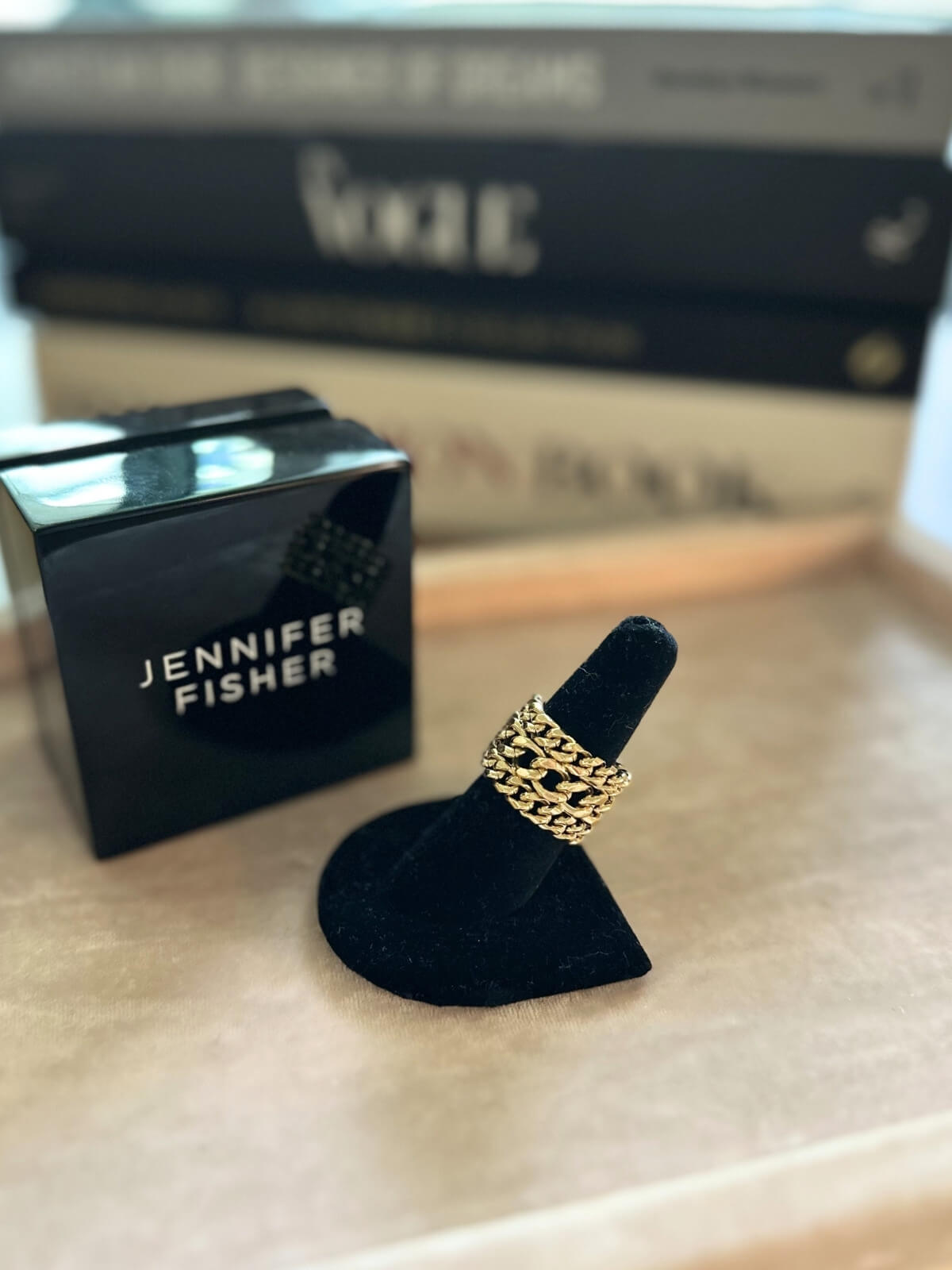 Louise Row featuring Jennifer Fisher Chain ring on fixture with box