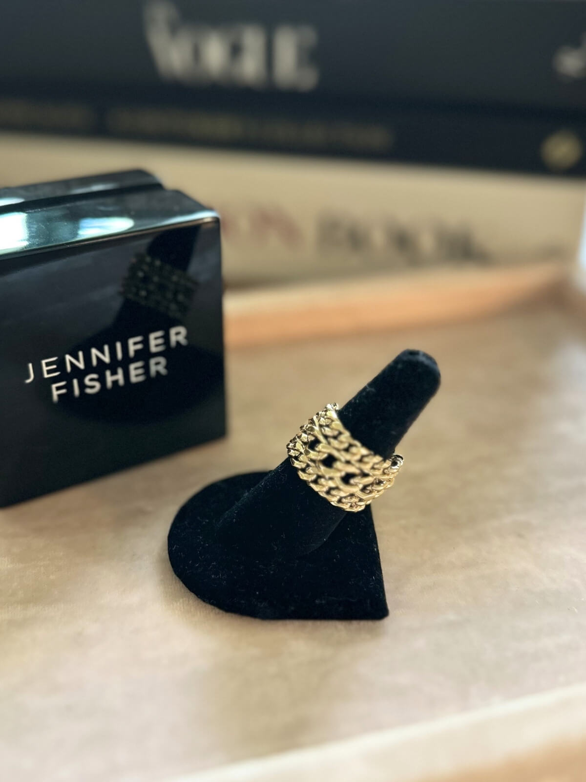 Louise Row featuring Jennifer Fisher Chain ring on fixture with box