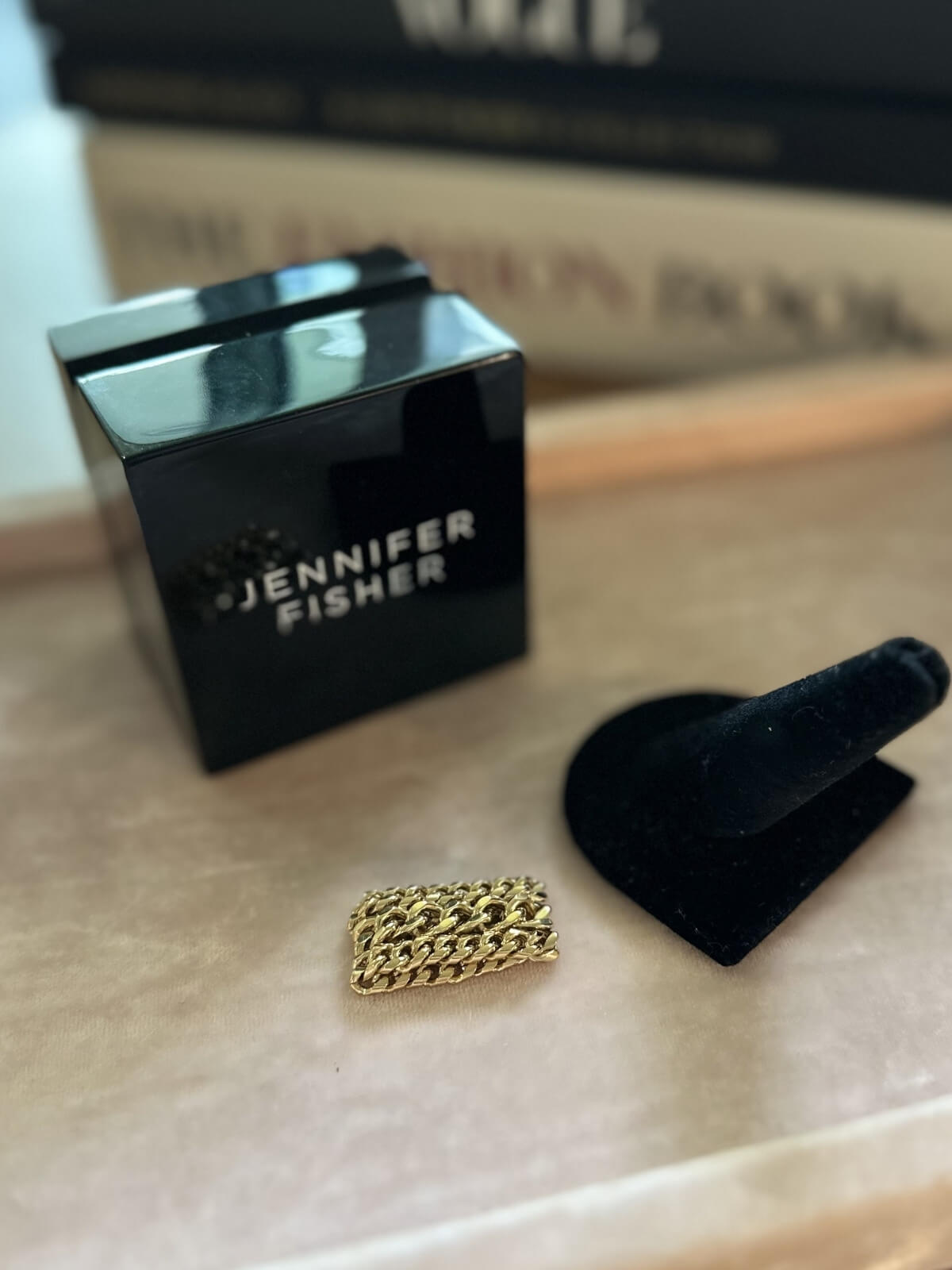 Louise Row featuring Jennifer Fisher Chain ring on fixture with box