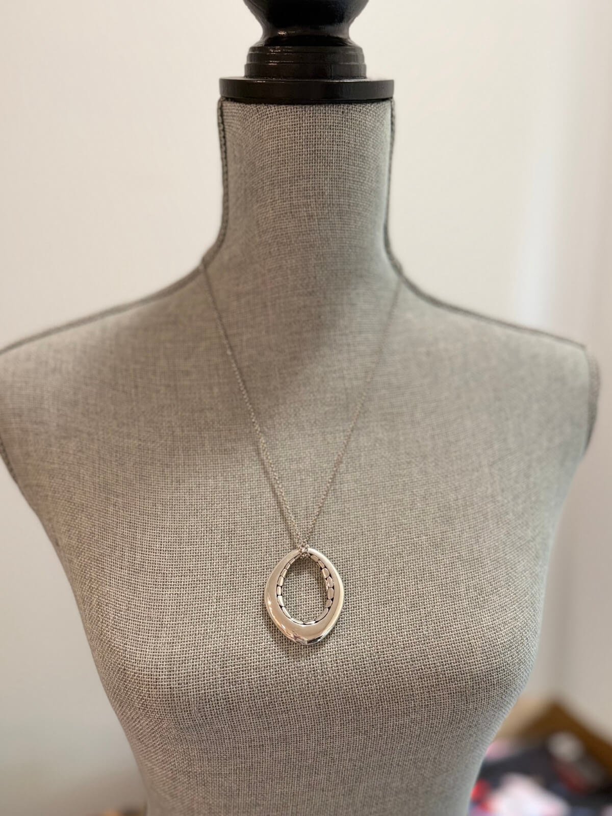 Louise Row featuring John Hardy Kali Dot Pendant in Sterling Silver on Grey Mannequin