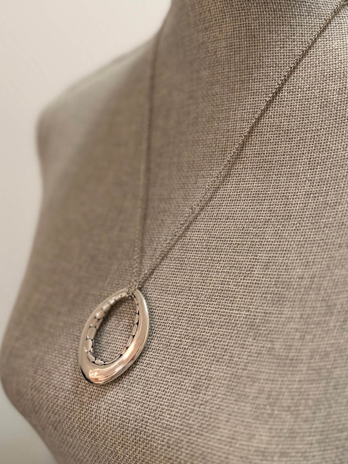 Louise Row featuring John Hardy Kali Dot Pendant in Sterling Silver on Grey Mannequin
