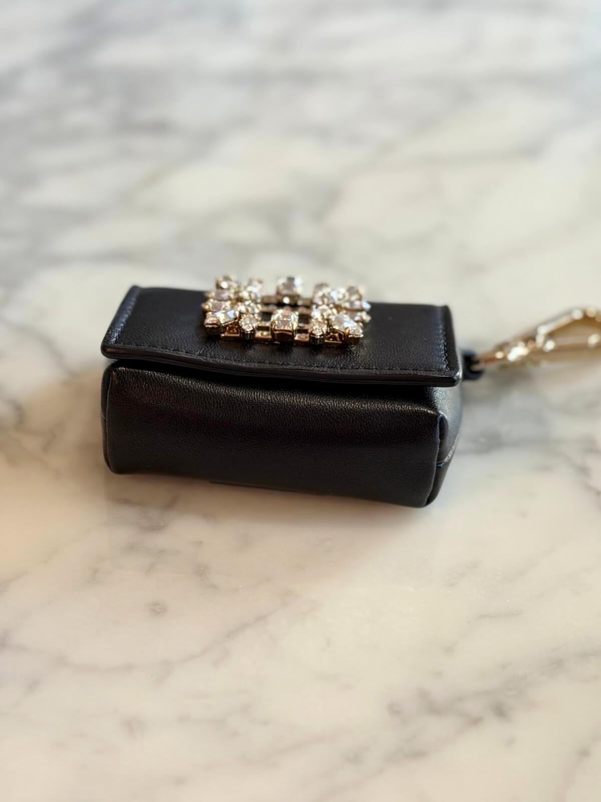 Louise Row featuring Roger Vivier crystal pouch bag