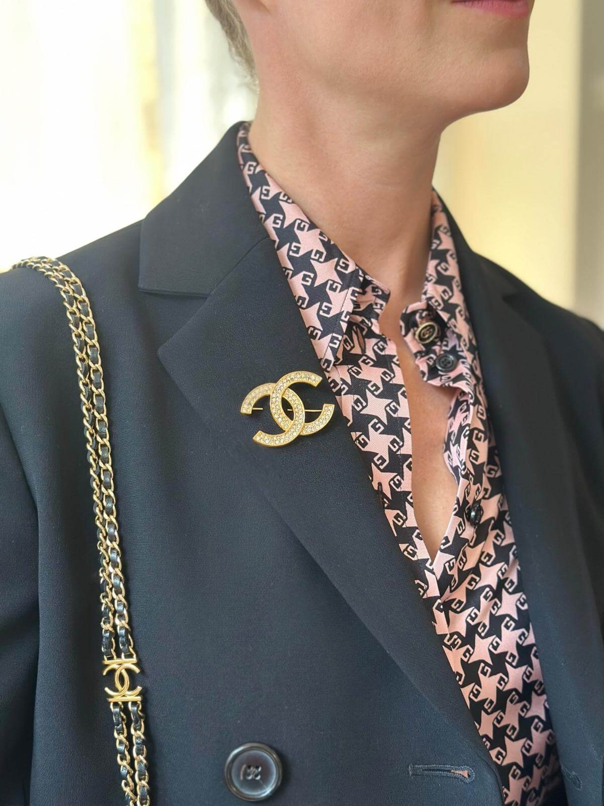 Chanel Crystal CC Brooch