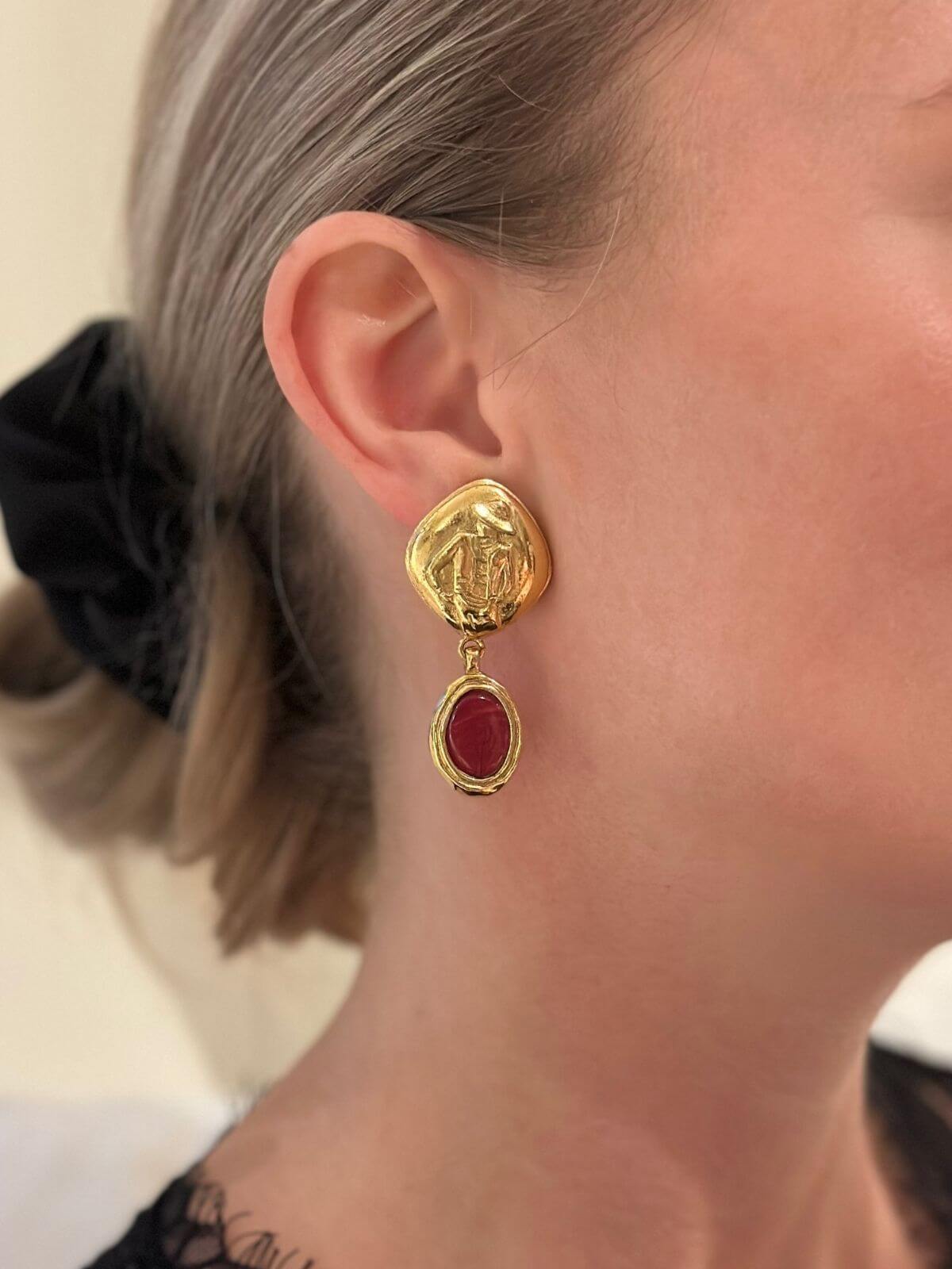 Model with vintage CHanel earring