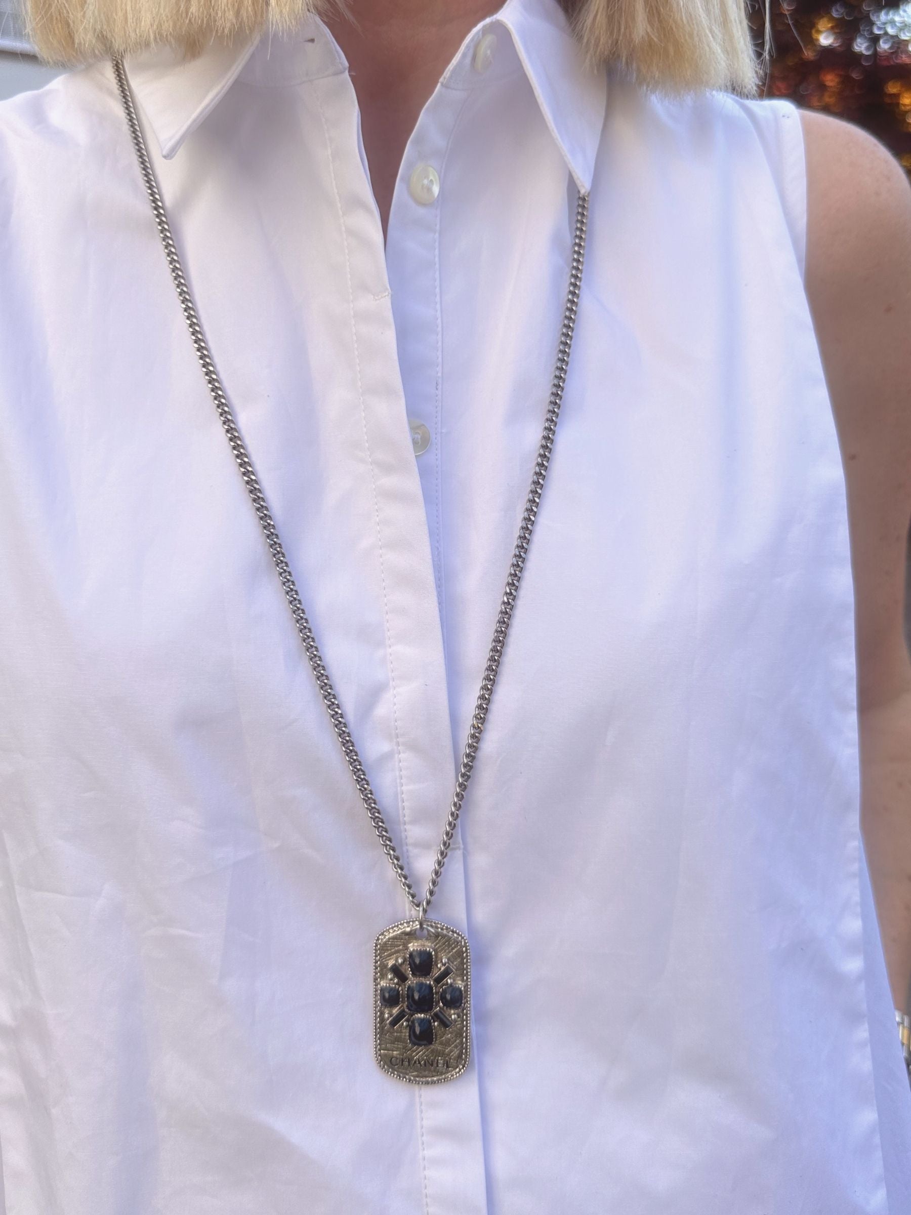 Chanel Dog-Tag Necklace | Louise Row Jewelry Resale Studio
