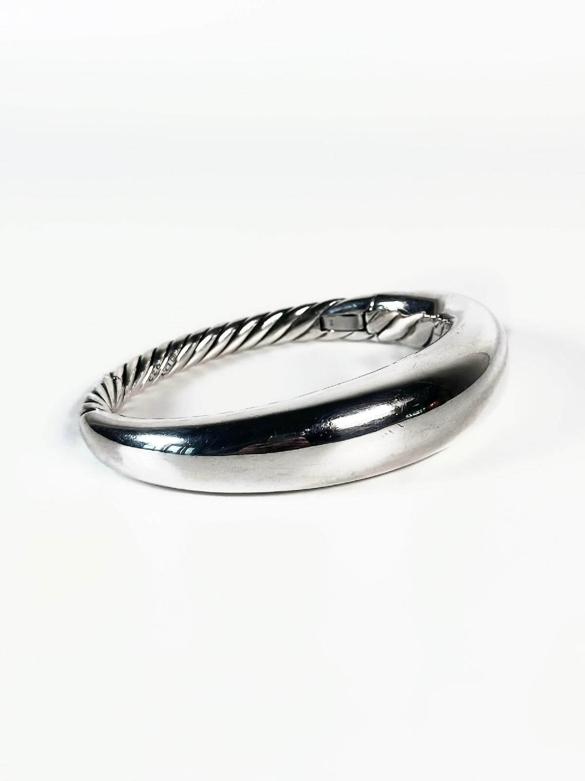 DY Silver Bangle on white background