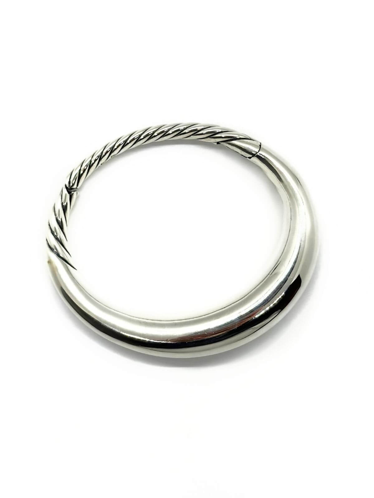 DY Silver Bangle on white background