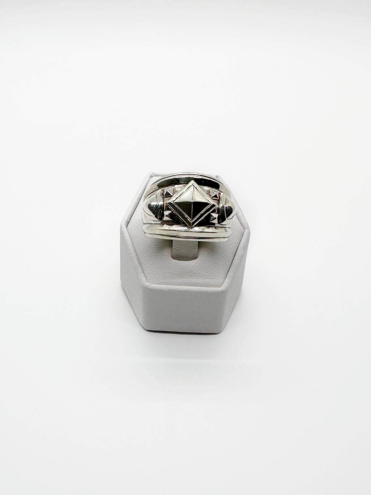 DY Silver Renaissance ring on white fixture on white background