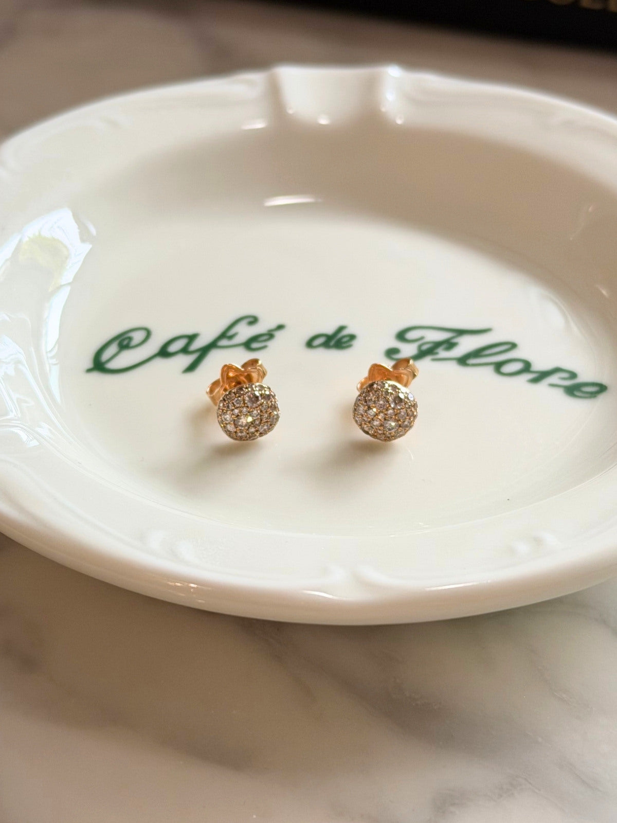 Louise Row featuring David Yurman diamond cushion stud earrings on plate 