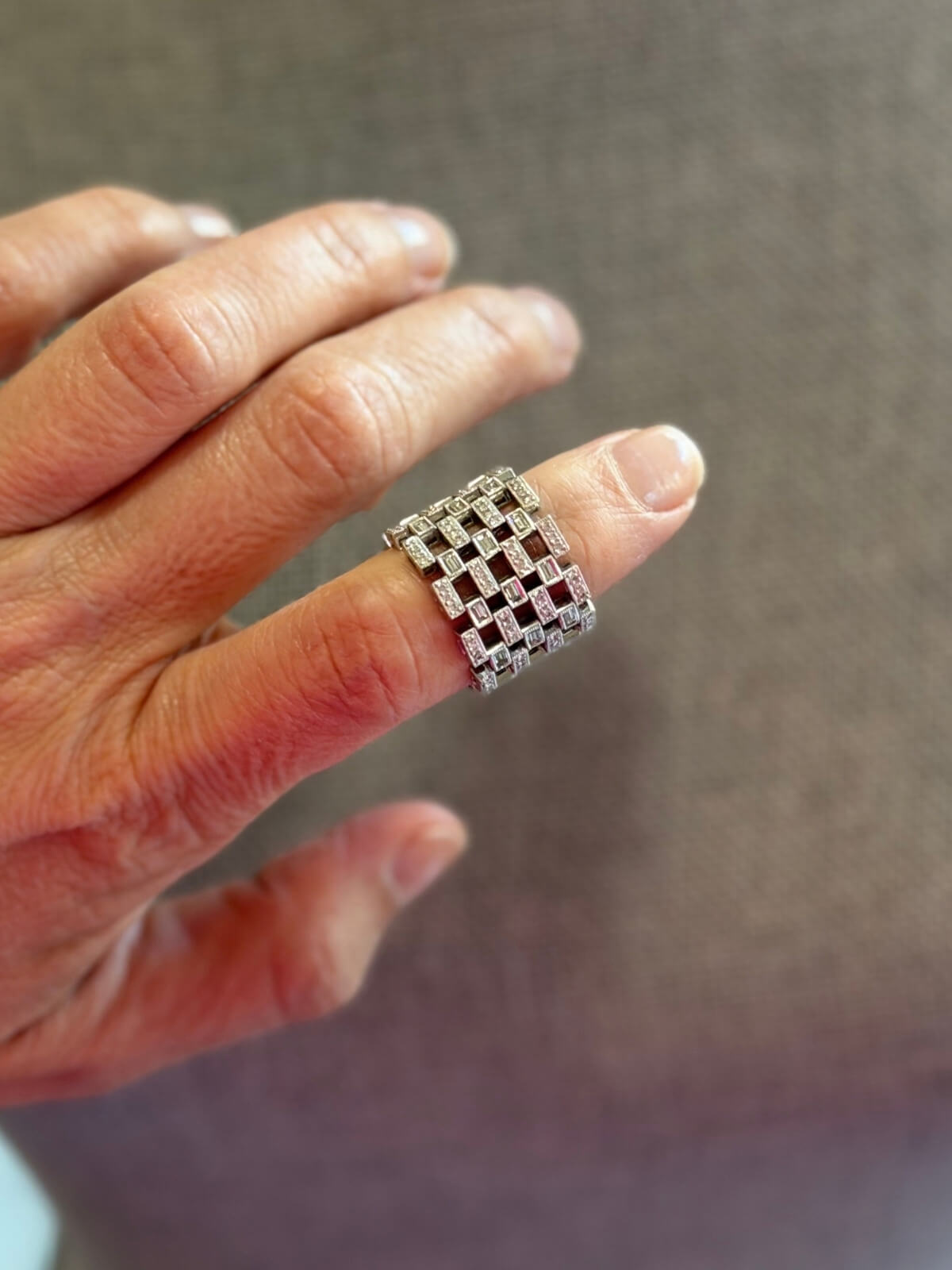 Louise Row featuring Fine Jewelry Baguette style eternity band on hand