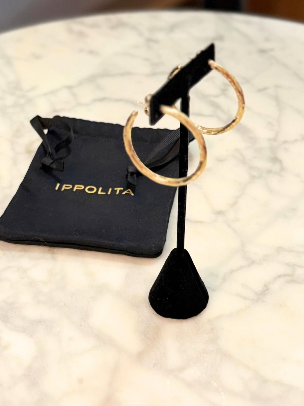 Louise Row featuring Ippolita Gold Hoops Medium Size 