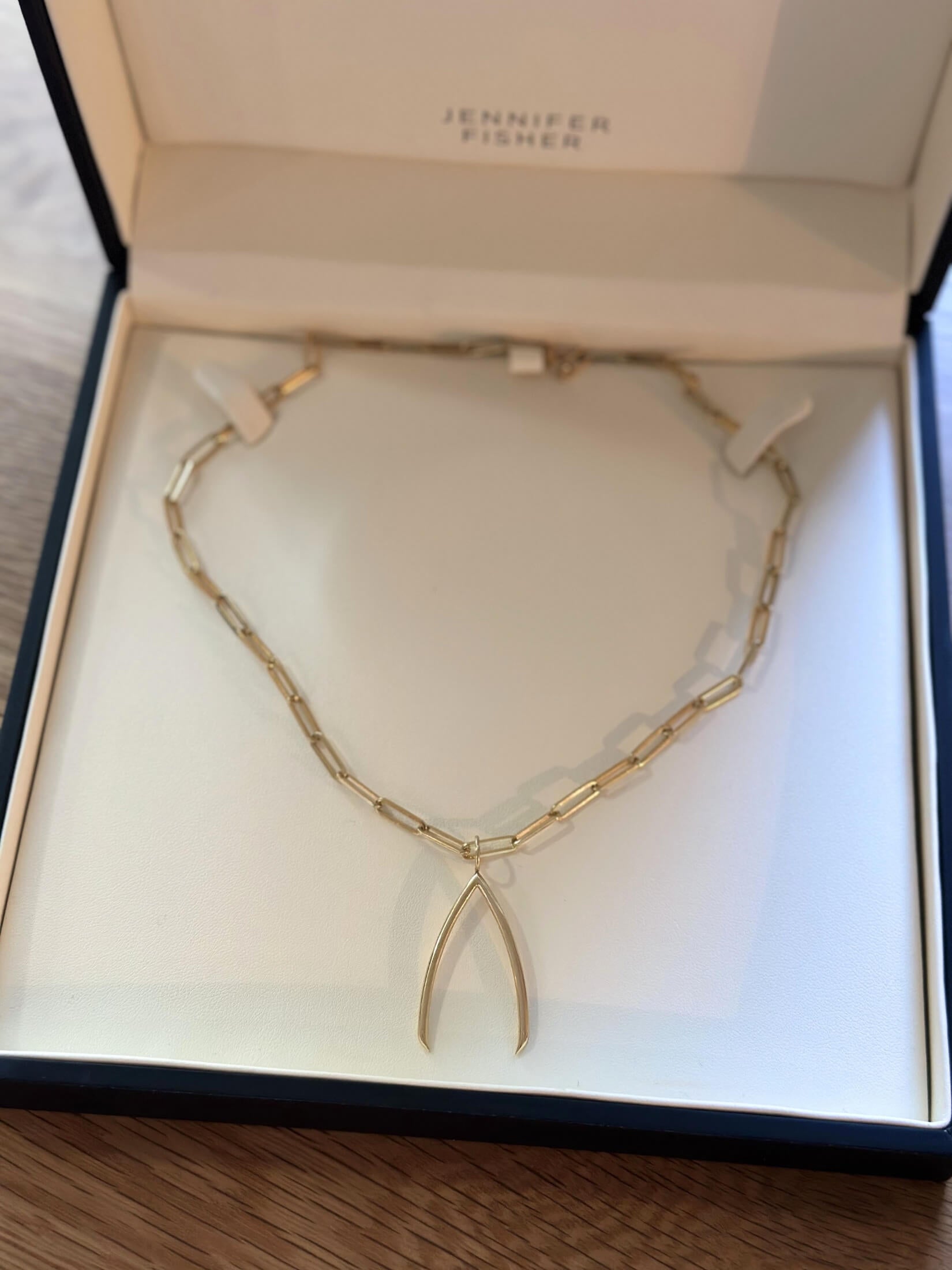 Louise Row featuring Jennifer Fisher Wishbone charm