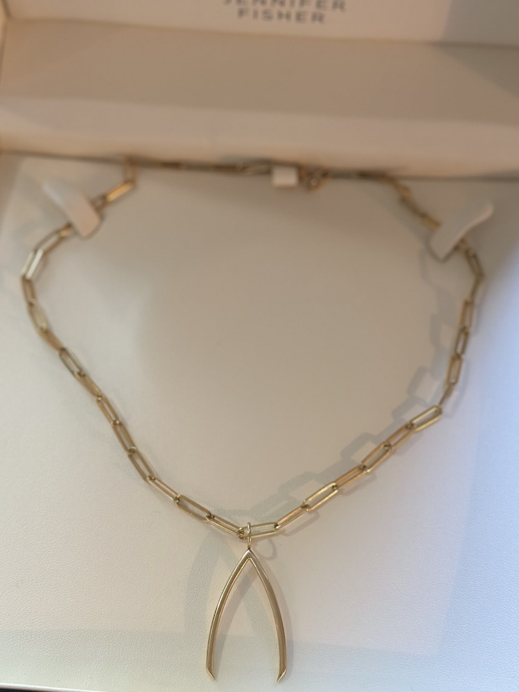 Louise Row featuring Jennifer Fisher Wishbone charm