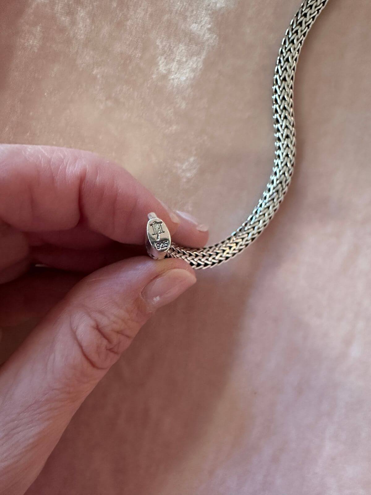 John Hardy Silver bracelet showing signature