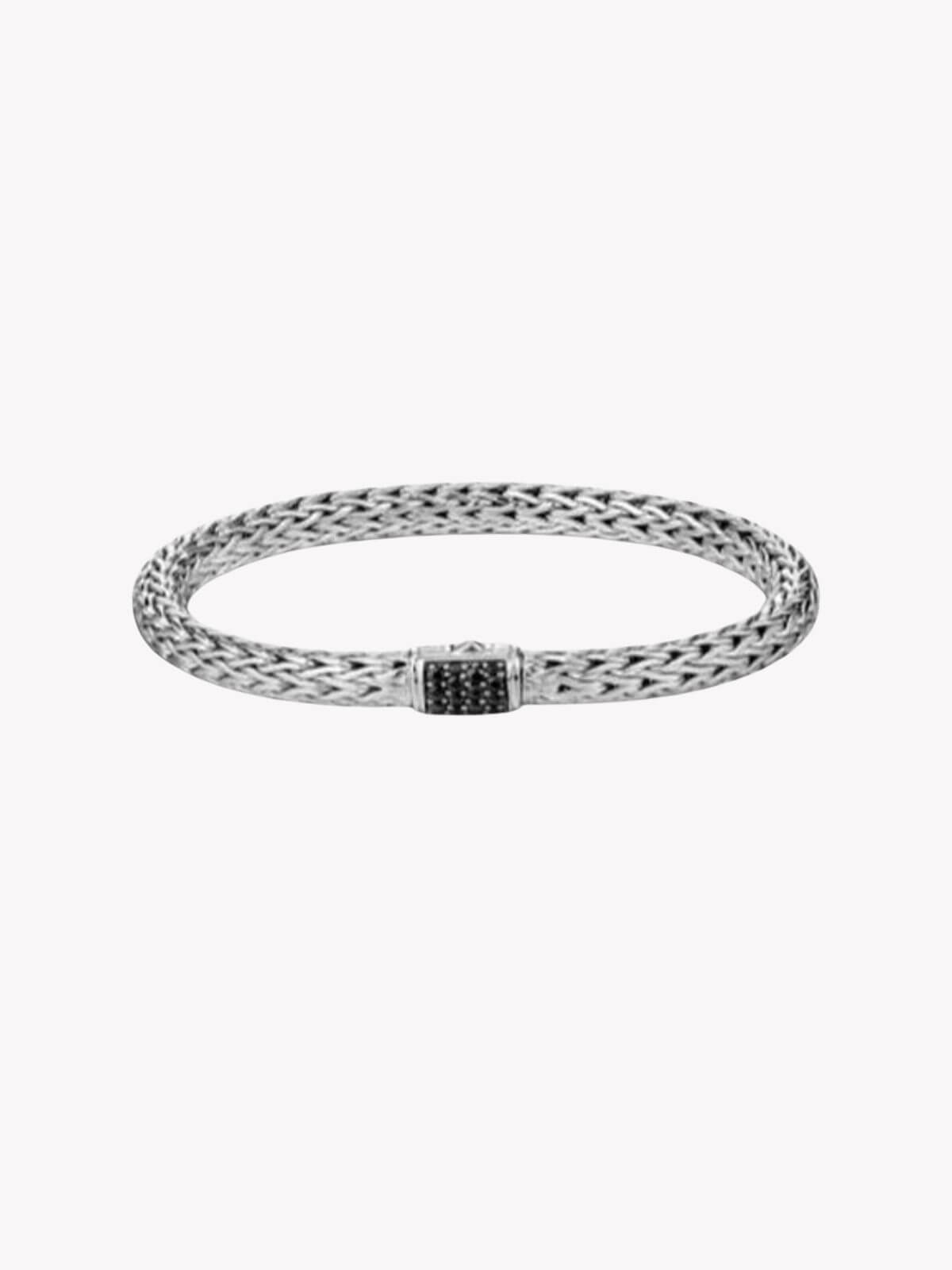 Louise Row resale shows John Hardy Silver bracelet with black accents on a white background