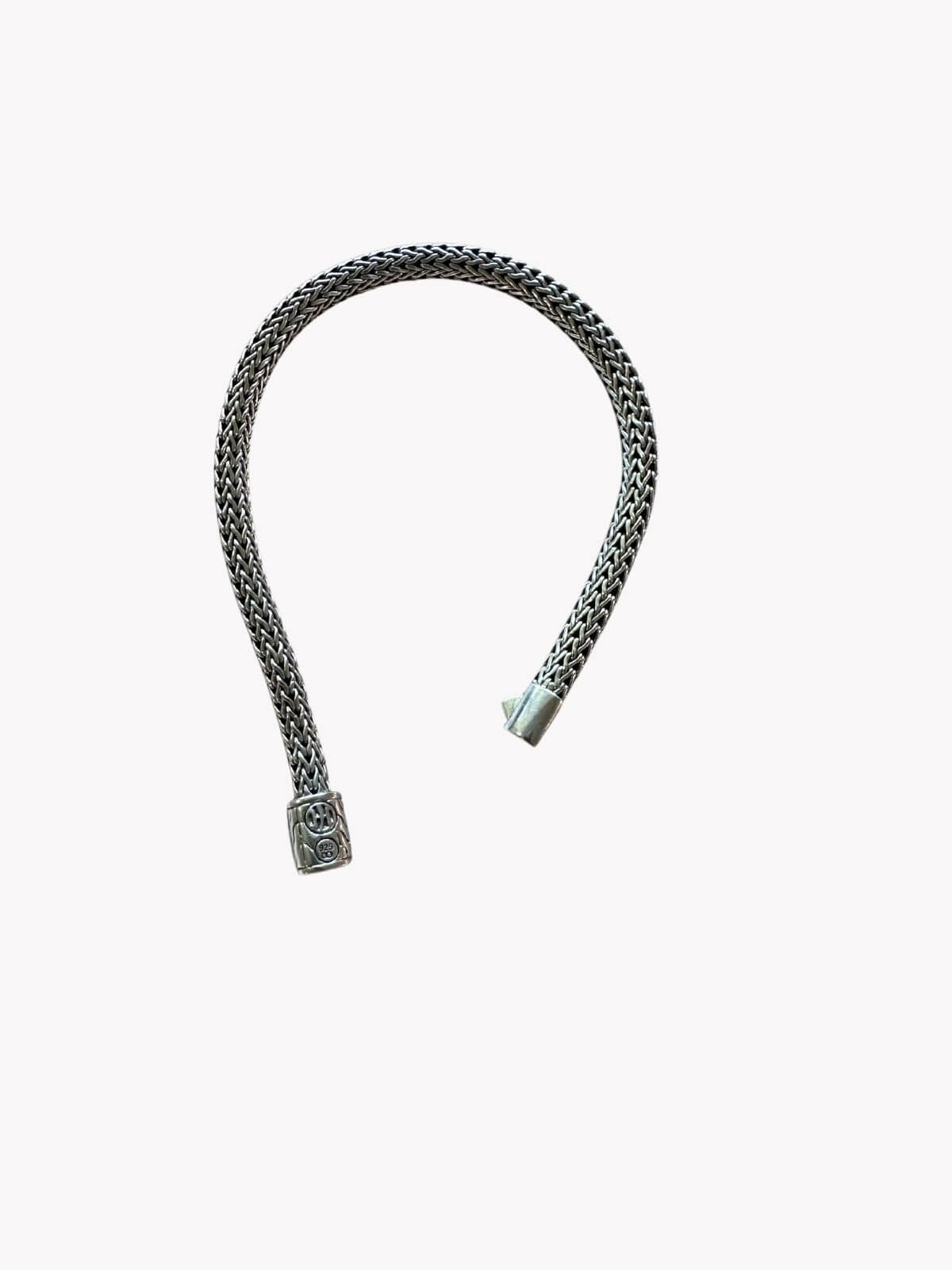 Louise Row resale shows John Hardy Silver bracelet with black accents on a white background