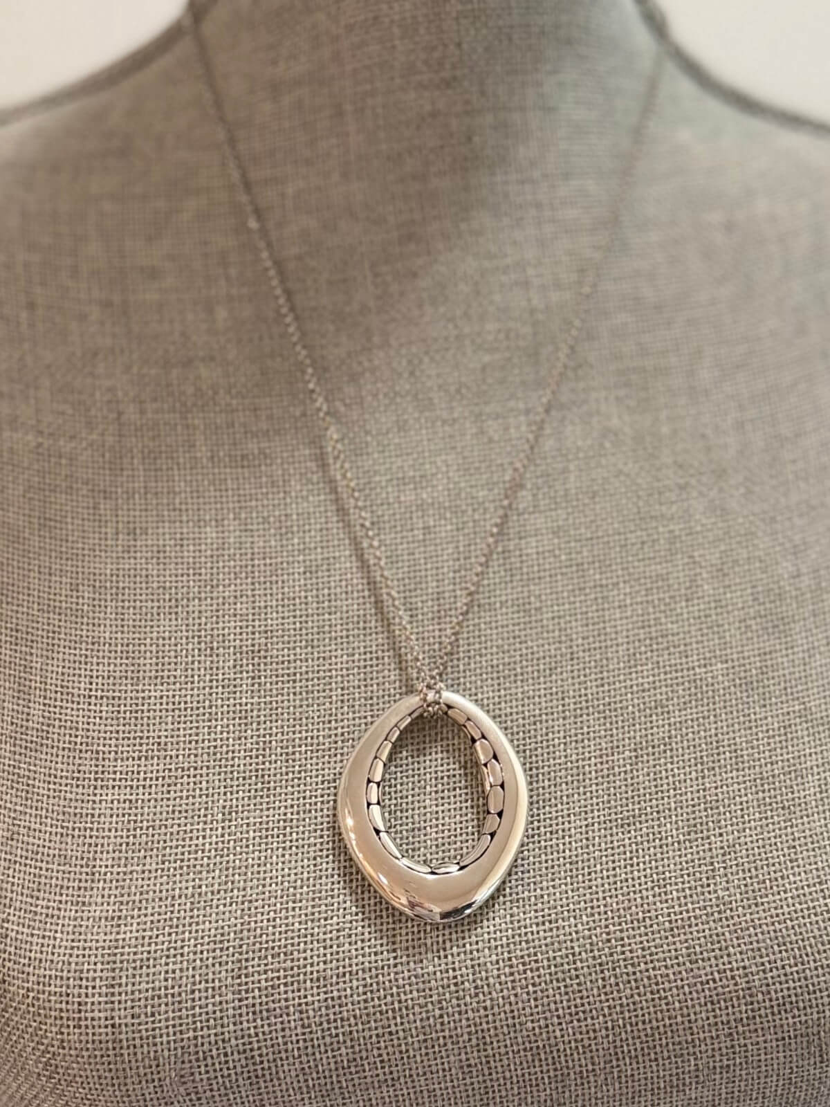Louise Row featuring John Hardy Kali Dot Pendant in Sterling Silver on Grey Mannequin