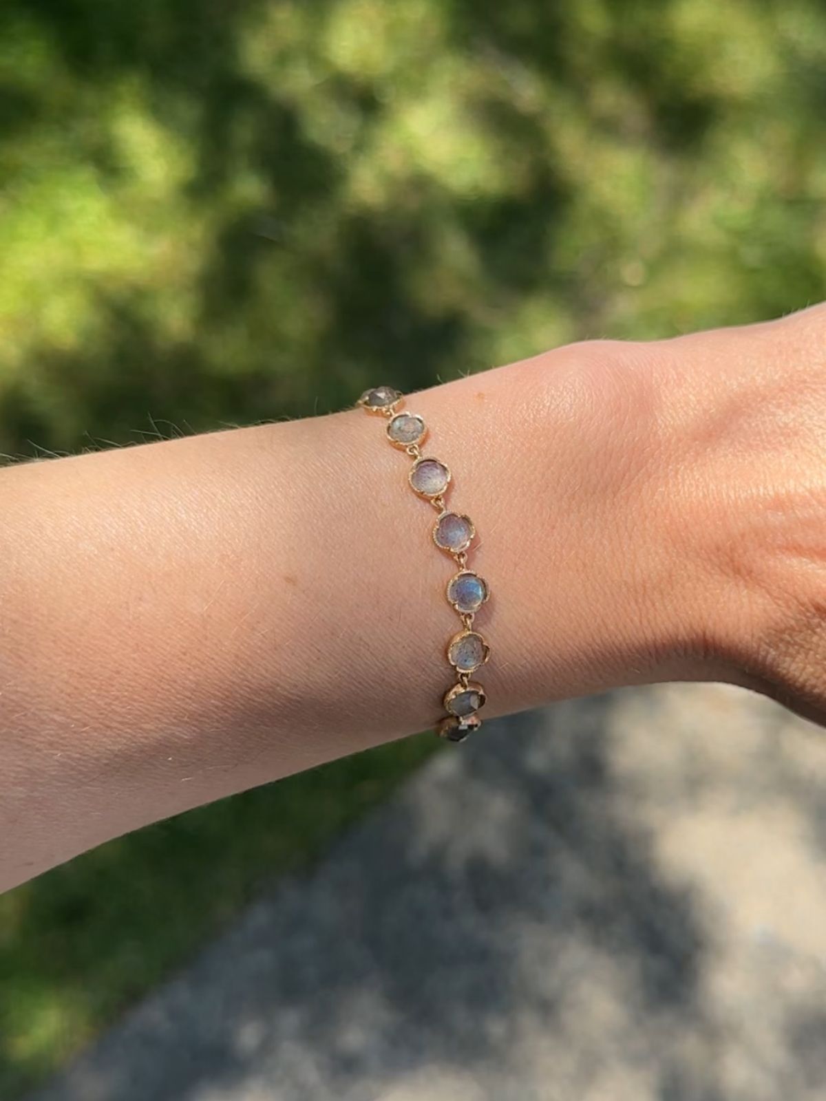 Louise Row Studio featuring Labradorite bracelet on wrist