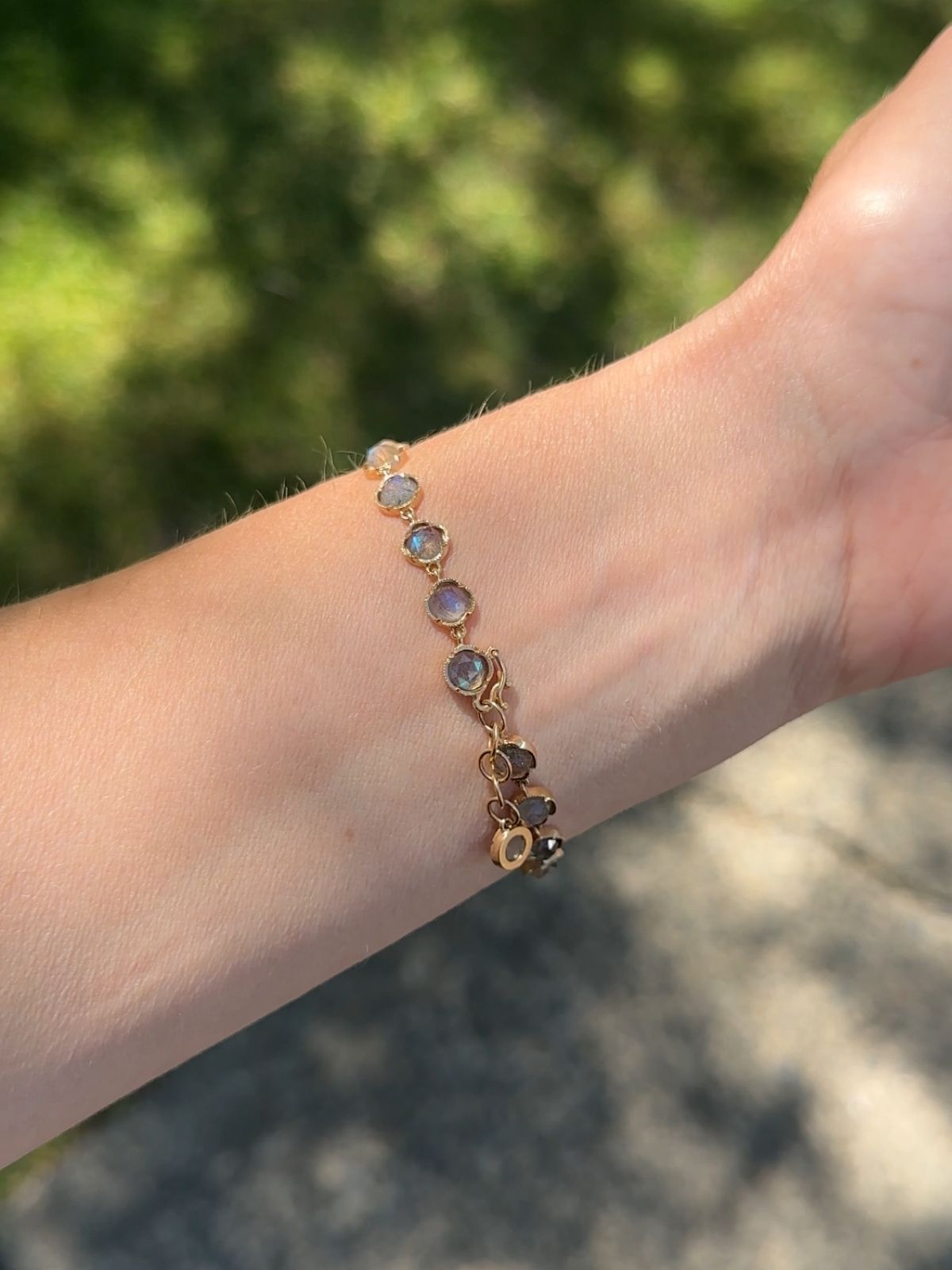 Louise Row Studio featuring Labradorite bracelet on wrist