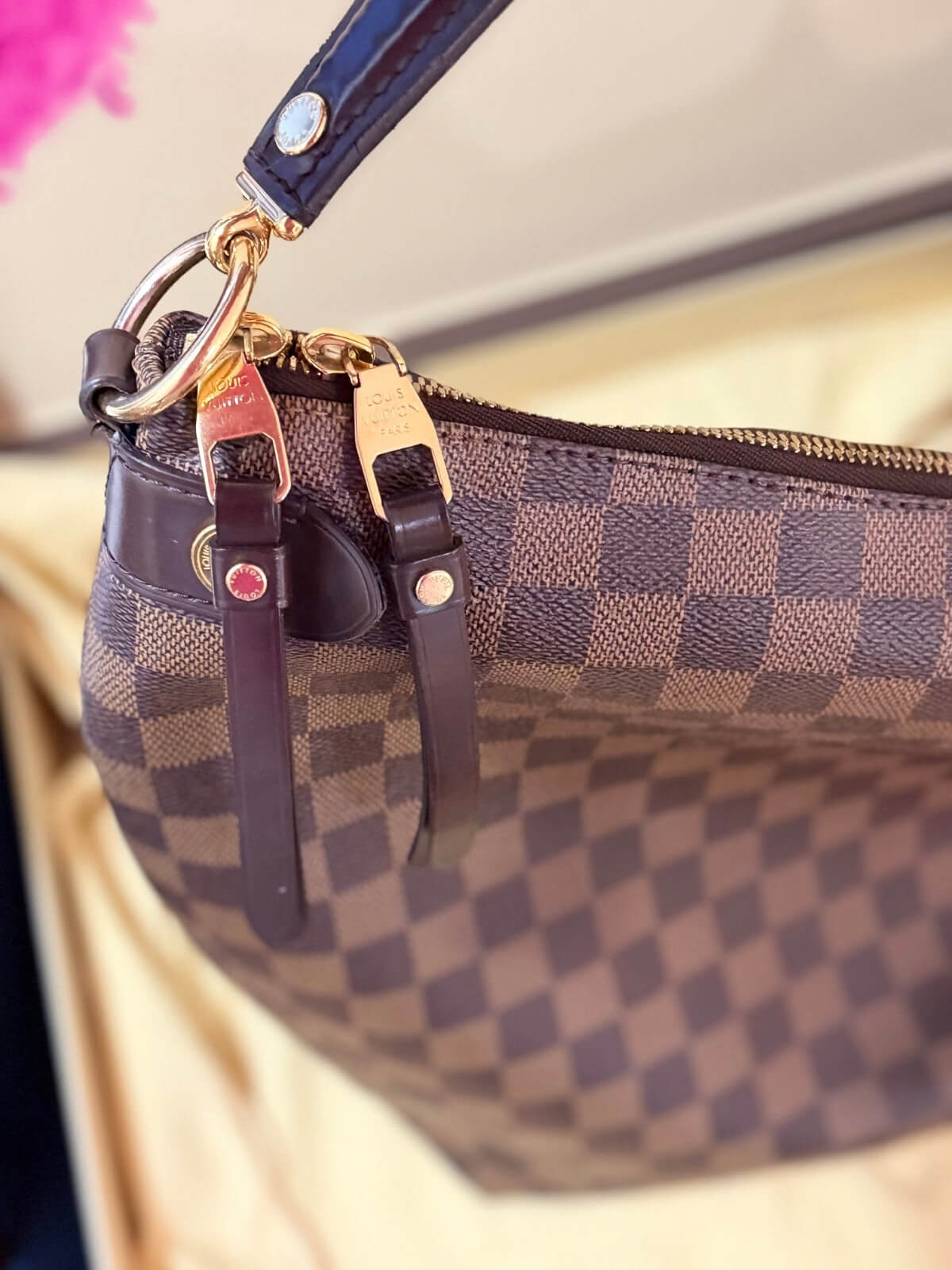 Louise Row featuring Louise Vuitton Damier Ebene bag in box or on mannequin