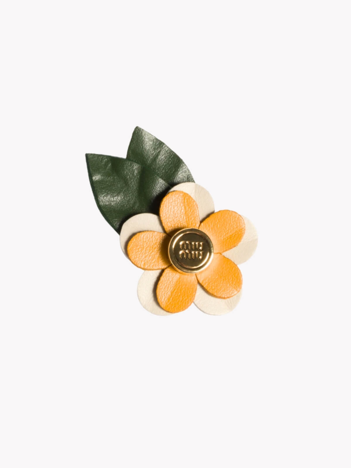 Louise Row featuring Miu Miu leather flower pin