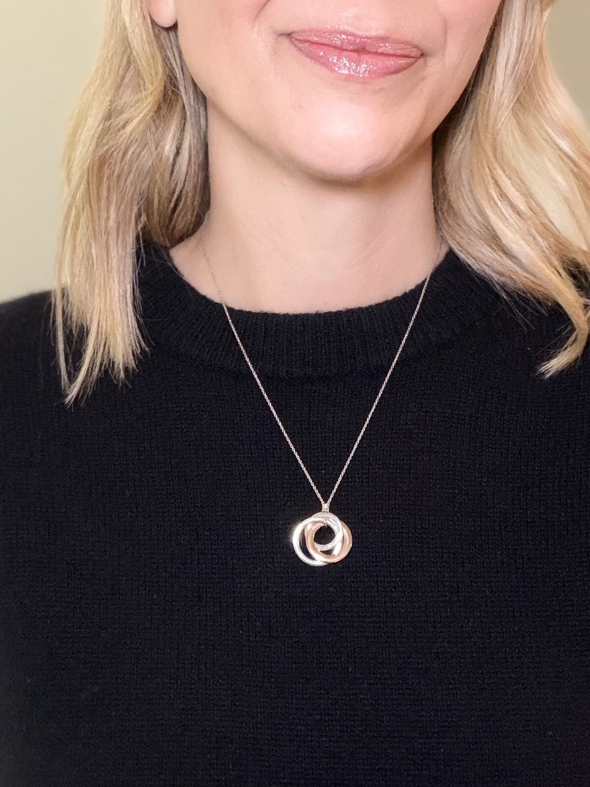 Louise Row featuring Tiffany & Co Circles Necklace on model
