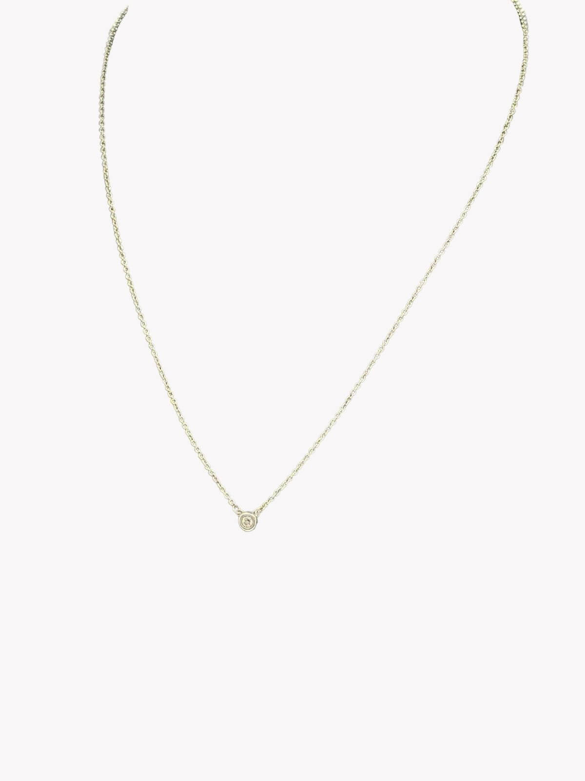 Louise Row Studio Tiffany & Co Necklace  with silver and single diamond on /White Background