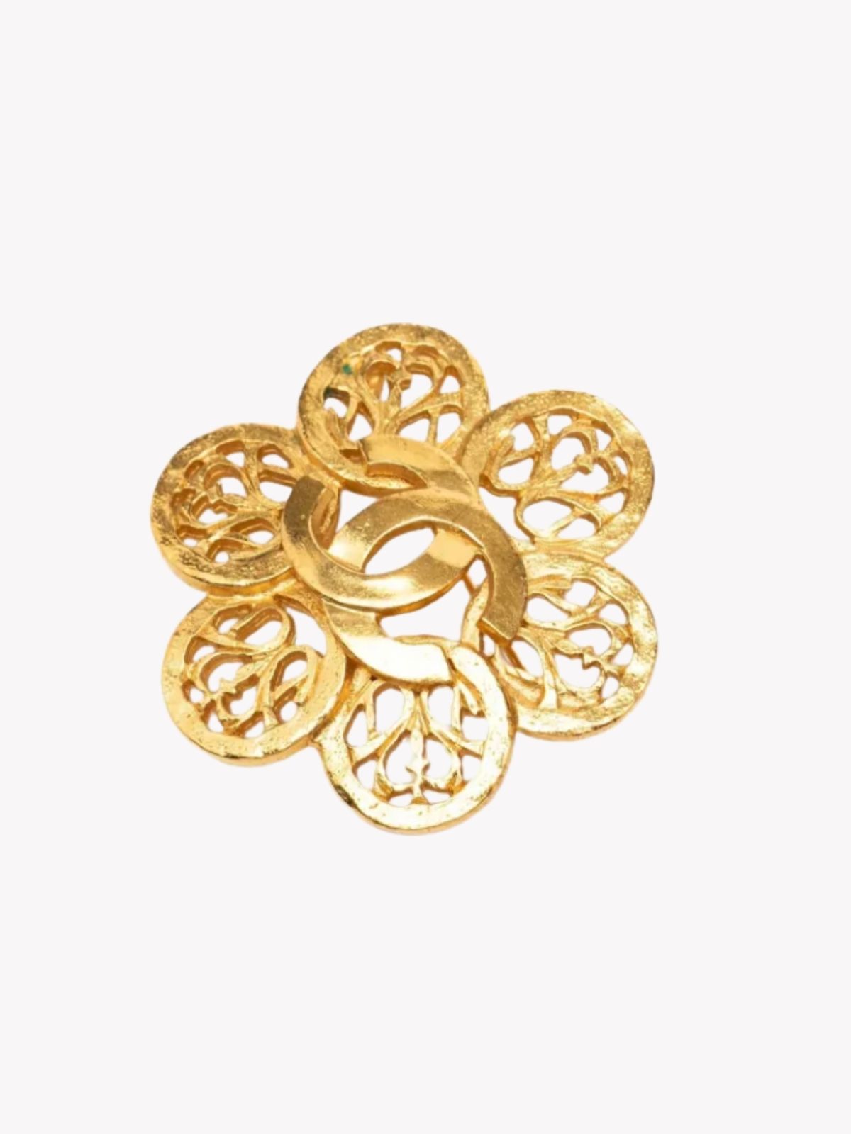 Louise Row Studio featuring Vintage Chanel gold Spheres brooch on white background