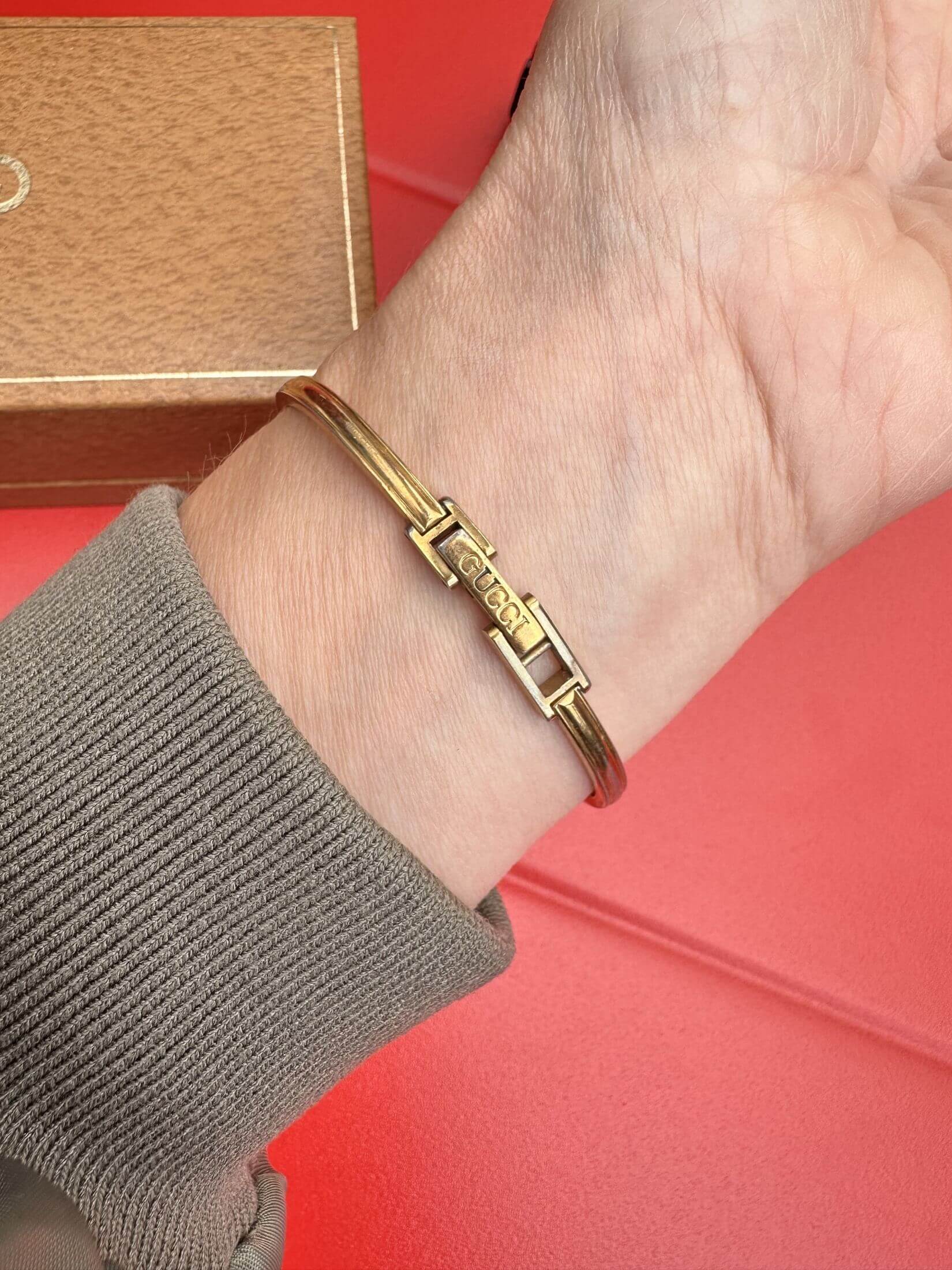 Louise Row Studio featuring Vintage Gucci watch on wrist Back side
