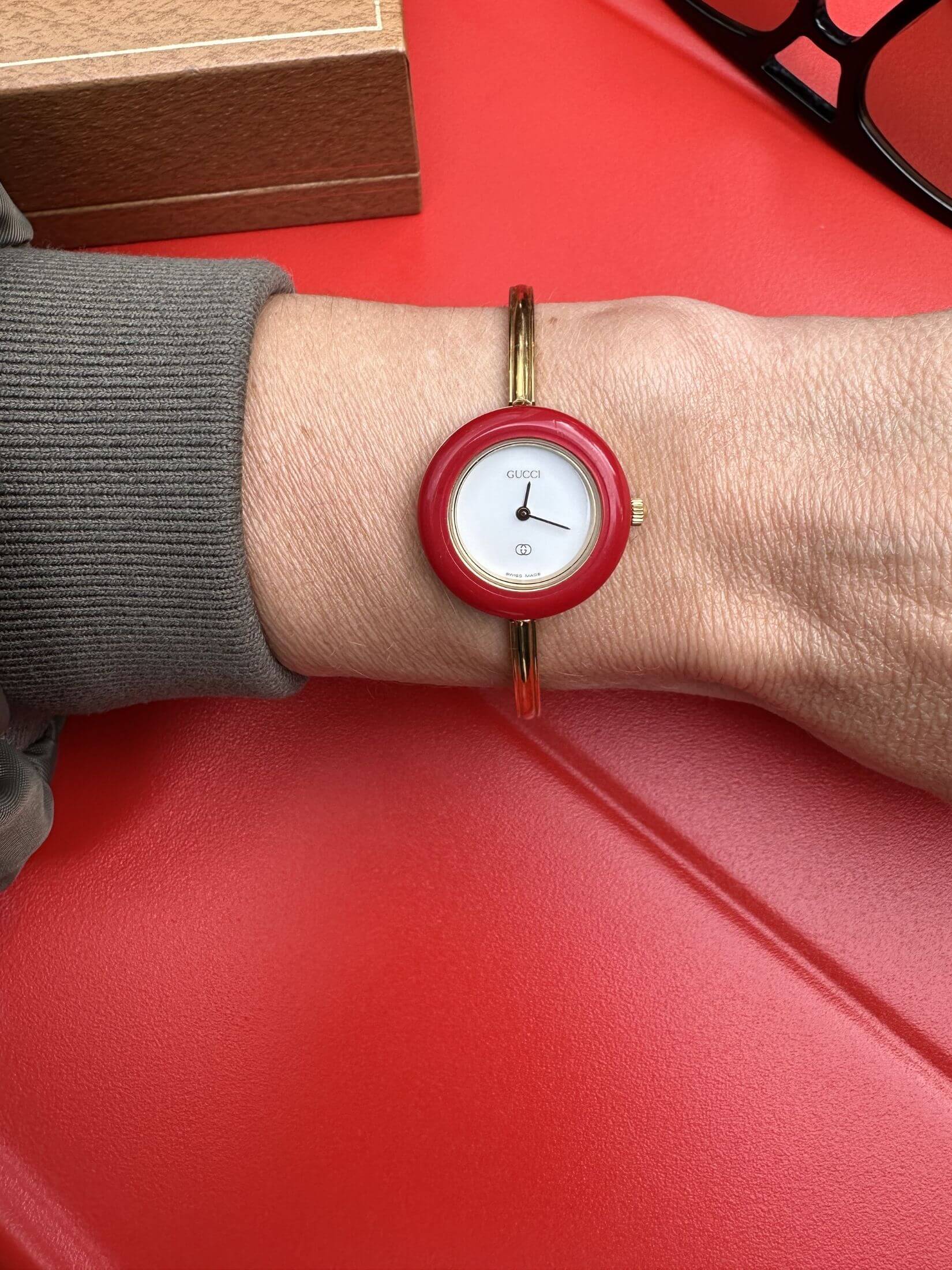 Louise Row Studio featuring Vintage Gucci watch on wrist