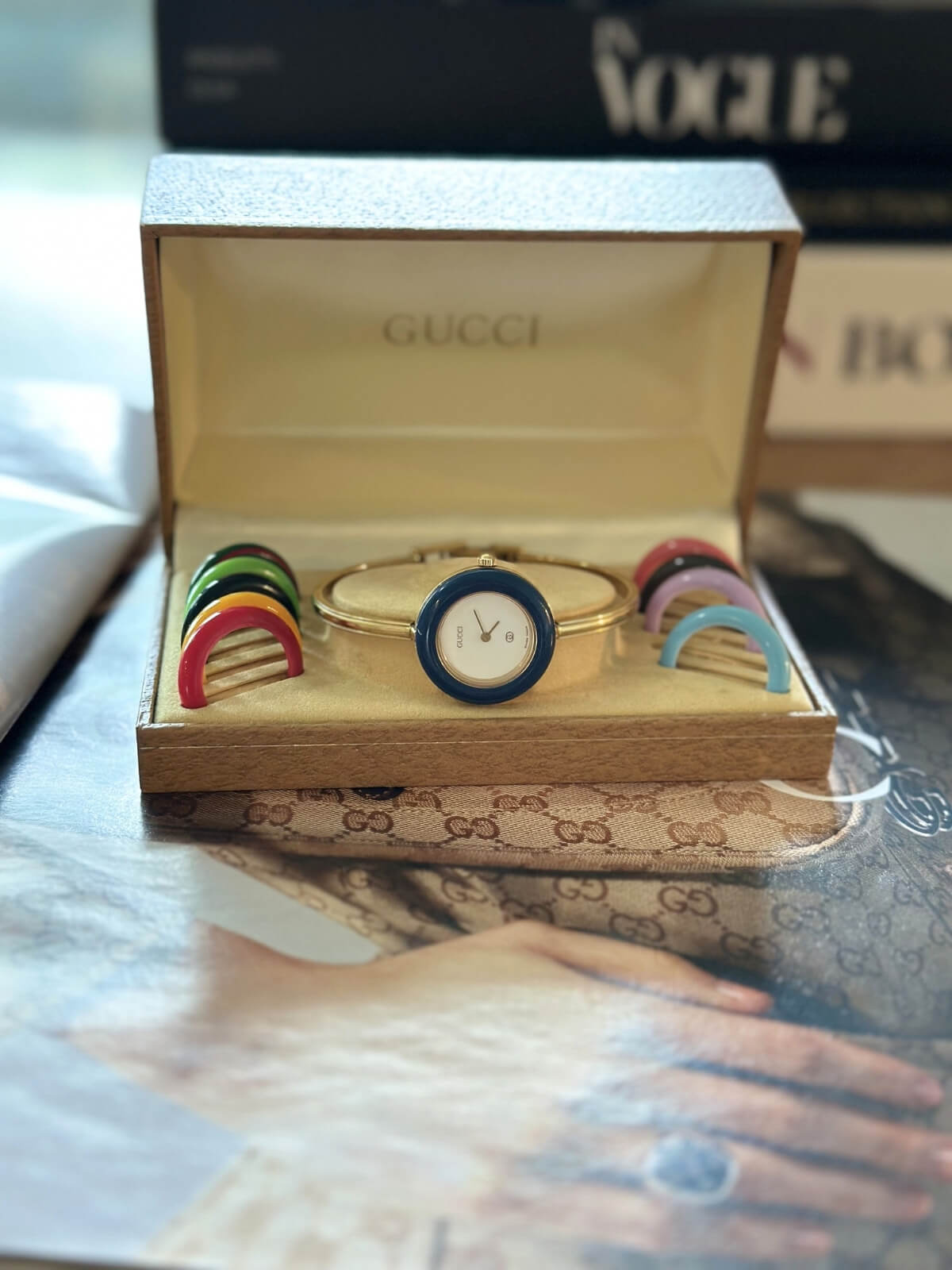 Louise Row Studio featuring Vintage Gucci watch in box